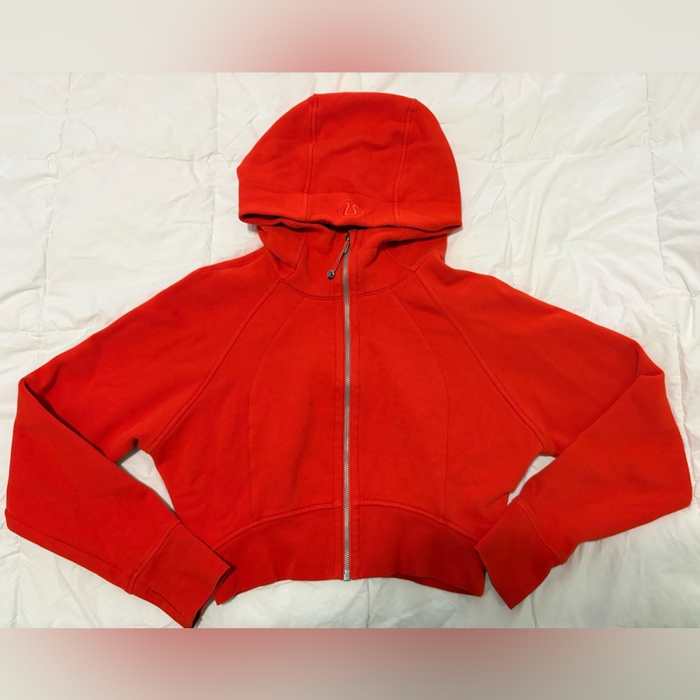 Vibrant Red Cropped Hoodie